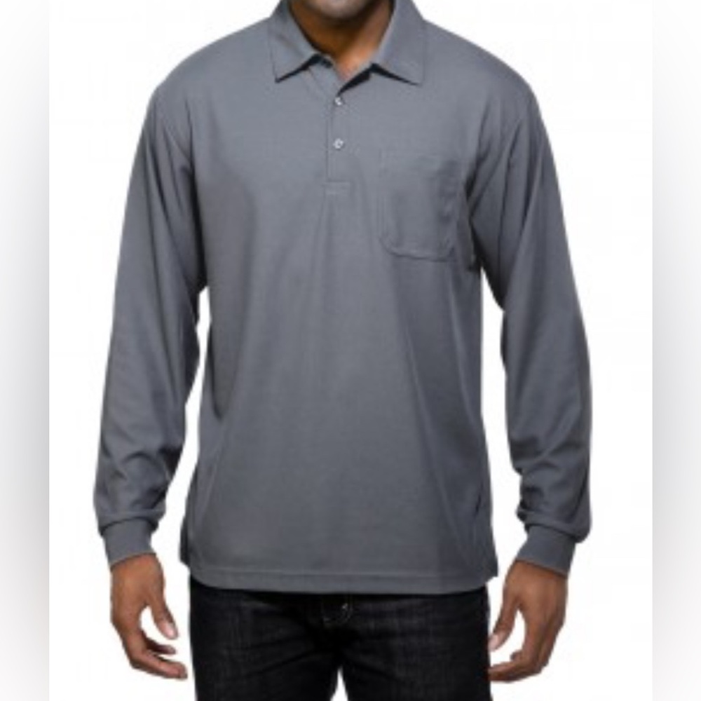 Tri- Mountain Men’s Blue Long Sleeve Polo Size 4XL NWT